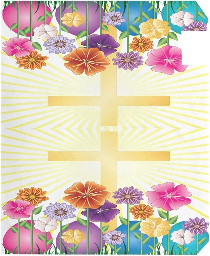 ALAZA WOOR Happy Easter Egg and Cross Magnetic Mailbox Cover MailWraps Garden Yard Home Decor for Outside Oversized-25.5" x20.8"