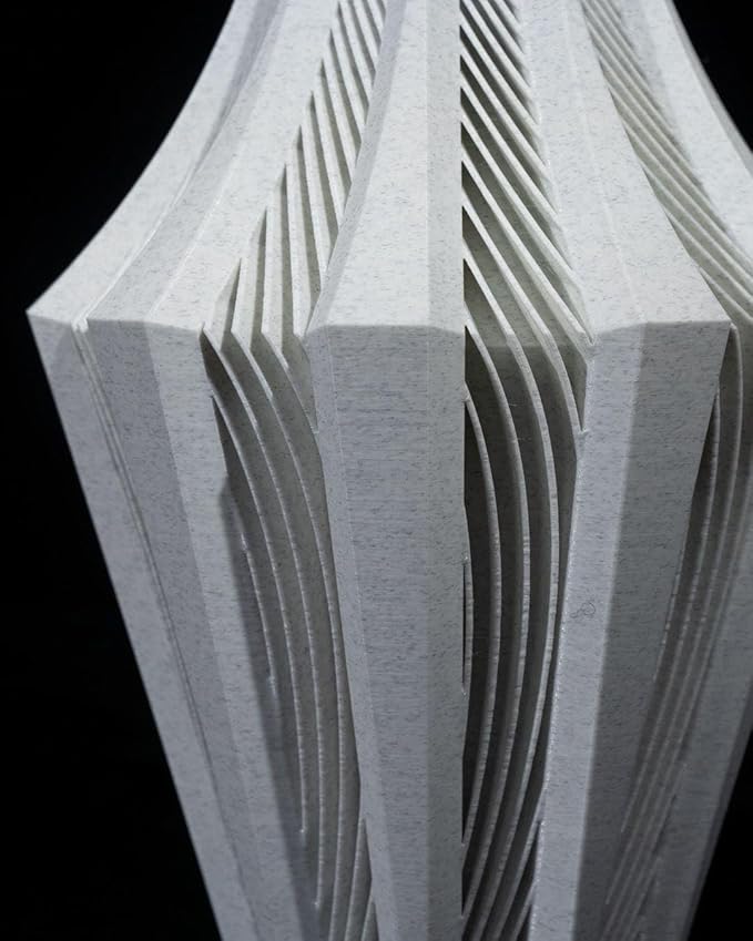 Aether Gray Vase – Modern Architectural Design | Eco-Friendly Home Decor (Primary color:Brown;)
