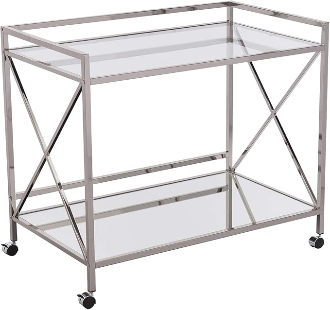SEI FURNITURE Southern Enterprises Maxton Bar cart, Polished Silver