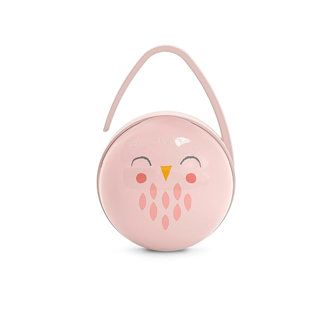 Suavinex Bonhomia 2 in 1 Duo Baby Pacifier Case, Pacifier Holder, Holds 2 Baby Pacifiers, Baby Accessories, (Pink)