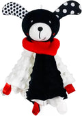 High Contrast Baby Security Blanket-Soft Sensory Lovey for Babies-Red, Black and White Blankie Comfort Toy (Spot the Pup)