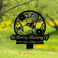 Personalized Hummingbird Memorial Metal Stake – Custom Name Sign, In Loving Memory, Sympathy Grave Marker (Hummingbird Memorial)