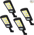 NUNET 4 Pack 120 LED Solar Security Lights Outdoor, Motion Sensor with Remote Control, 3 Modes Weatherproof, Dusk to Dawn, Wireless Solar Street/Flood Lights for Garden Yard Garage Patio Parking Lot