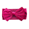Baby Girl's 7'' Soft Big Bowknot Velvet Headband Toddler Hairband for Photography Travel Party Festivals (Fuchsia, One Size)