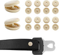 10 Sets Seat Belt Button Stop, Plastic Car Safety Belt Stopper Prevent Buckle from Sliding Down, No Welding Required Snap-on Seatbelt Stop Clips for Cars Trucks Motorcycles (Beige)