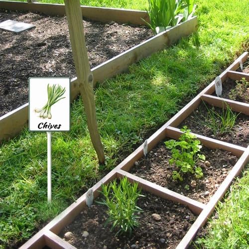FemiaD Plant Label Signs Planted Herb Garden Markers Waterproof Aluminum Plant Stake Tags Chives Sign for Nursery Indoor Outdoor Garden Decoration 7x8.8inch
