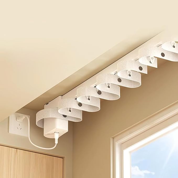 Smart Motorized Curtain Rods (Ripple Fold), Matter over WiFi Electric Track Compatible with HomeKit Alexa Google SmartThings, Automatic Drapery System with Remote, 1.8N.m (2 meters (78.7 inches))