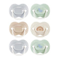 Tommee Tippee Ultimate Fit Newborn Pacifiers, 0-6 Months, Extra Air Holes, Symmetrical Nipple and Shield, 100% BPA Free Silicone, Dishwasher & Sterilizer Safe, Blue and Green, Pack of 6