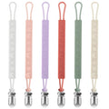 Silicone Pacifier Clip Holder for Baby Girls and Boys, Pack of 6 Soft Flexible Paci Binky Clips with One Piece Design