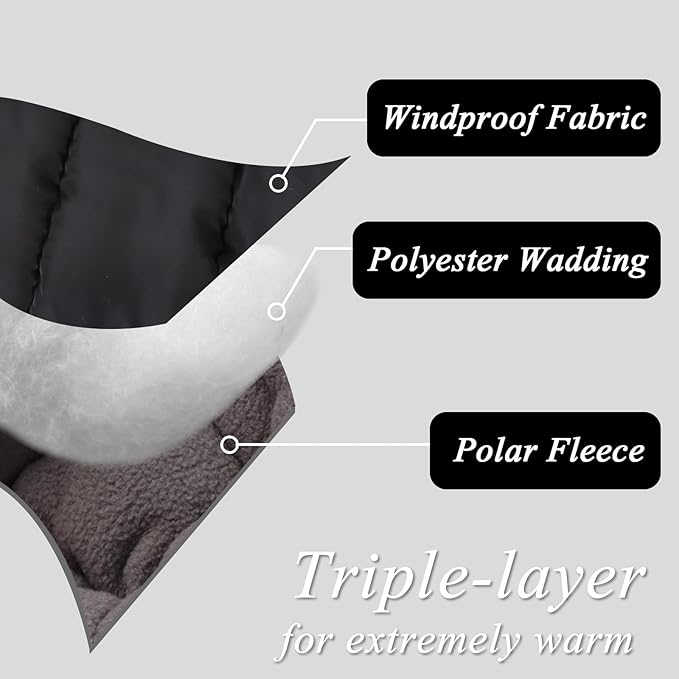 Zsedrut Stroller Gloves Universal Winter Anti-Freeze Stroller Mittens Water Repellent Hand Warmer Muff Fleece Lined,Winter Stroller Accessories (White)