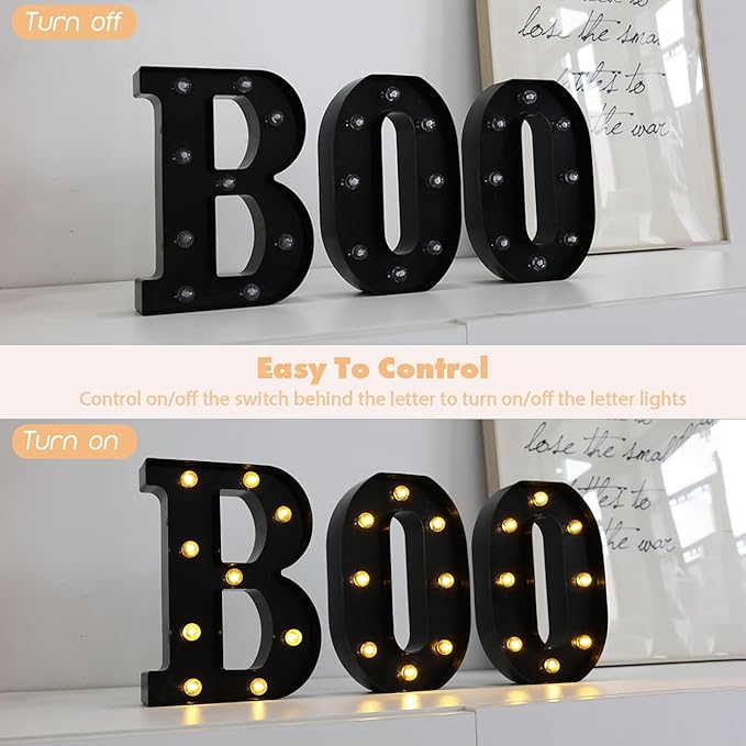 Led Marquee Letters, 8.58 Inch Black Light Up Letters, Small Led Letter Lights, Battery Powered Lighted Letterfor Table, Party, Birthday, Christmas Decor (Black, Letter X)