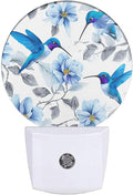 EKOBLA Hummingbird Night Light, Blue Bird Peony Flower Plug into Wall with Dusk to Dawn Light Sensors, Warm Nightlights for Bedroom, Bathroom, Hallway, Kitchen, Gifts for Girls Women