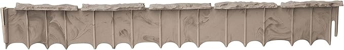 Suncast 2 Pack Quick Edge Resin Material 35 Inch Single Strip Natural Stone Lawn Border Edging for Patio, Gardening & Landscaping, Flagstone