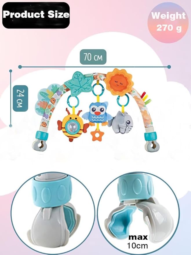 Pau1Hami1ton Baby Stroller Arch Toys, Car Seat Toys,Baby Gifts.S-19(Blue Owl)