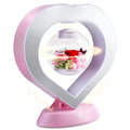 LoveLin Heart Preserved Rose Flowers with Bluetooth Speakers, 5W Pink Magnetic Levitation Table Lamp with Variable Color LED Light, Unique Forever Flower Gift for Women, Girls, Mother and Grandma