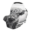 Baby Car Seat Covers Highland Cow Stretchy Breastfeeding Scarf Breathable Infant Carseat Canopy Nursing Covers Multi Use for Stroller High Chair Shopping Cart Boys and Girls