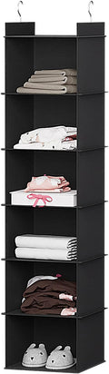 YOUDENOVA Hanging Closet Organizer, 6-Shelf Closet Hanging Storage Shelves