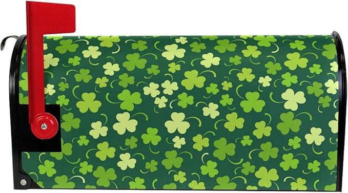 ALAZA WOOR St Patricks Day Shamrock Magnetic Mailbox Cover MailWraps Garden Yard Home Decor for Outside Standard Size-18"x 20.8"
