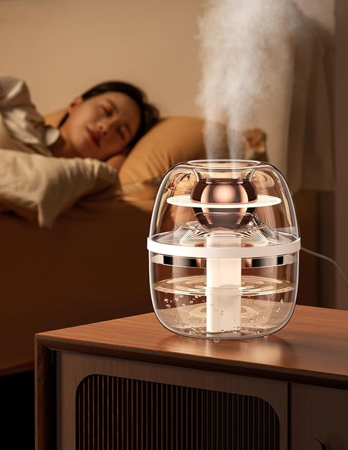 105 oz (3000ml) Essential Oil Aromatherapy Diffuser, Transparent Dual Spray Large Capacity Humidifier with Night Light for Large Rooms, Office, Home, Spa, Yoga, Bedroom, Gym (Pink)