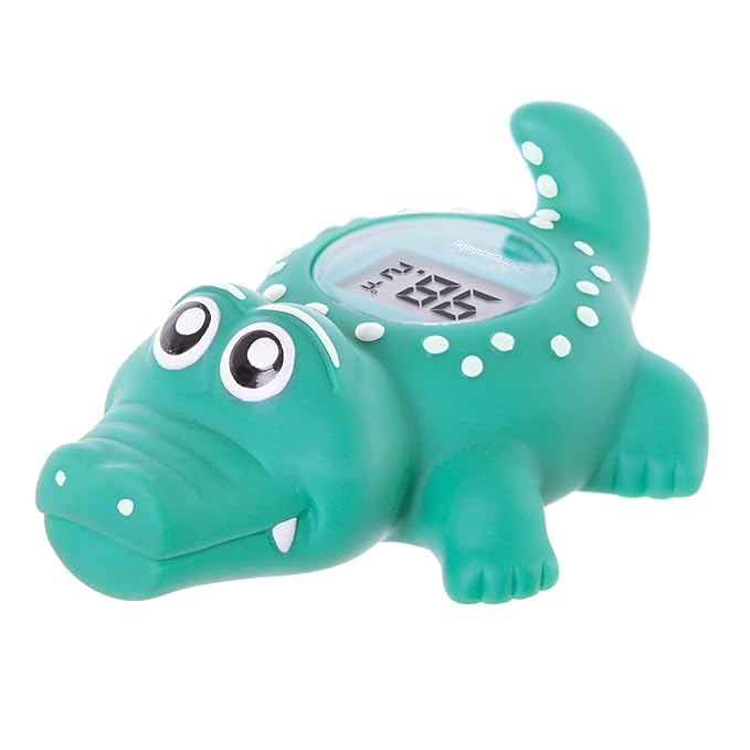 Dreambaby Floating Crocodile Bath Thermometer - Water Temperature Monitoring for Newborns, Infants, Toddlers - Croc Toy with Fahrenheit Display