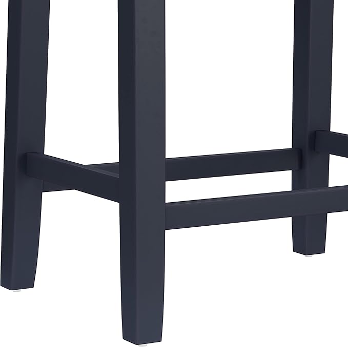 Hillsdale Fiddler Wood Backless Counter Height Stool with Saddle-Style Seat, Navy