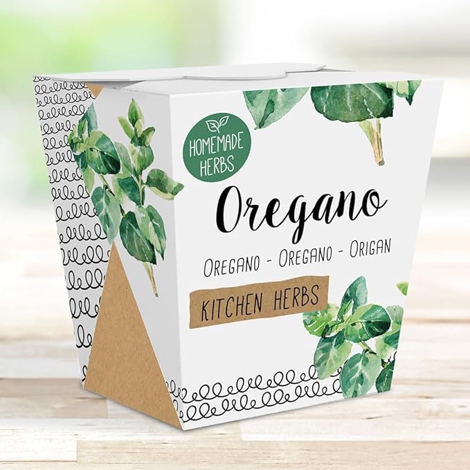 Homemade Herb Kit – All-in-One Kitchen Oregano – Indoor Garden Planter - Grow Your own Edible Herbs – Live Seeds Ready to Plant – Pleasantly Scented