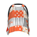 Personalized Fox Plaid Baby Infant Car Seat Canopy with Name, Custom Multi-use Blankets for Baby Boys Girls, Peekaboo Minky Nursing Breastfeeding Stroller Cover Canopies for Newborn