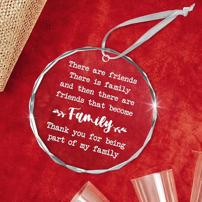 Christmas Friend Gifts for Women Men - Glass Christmas Ornaments for Tree Decorations - Friends Birthday Gifts for Women BFF Bestie, Unique Stocking Stuffers Gift Ideas for Xmas Decorations
