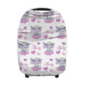 Personalized Watercolor Elephant Cloud Baby Car Seat Covers with Name, Custom Nursing Cover Breastfeeding for Babies, Carseat Canopy for Girls, Infant Stroller Cover, Breathable Carseats Cover