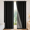 Joydeco 100% Blackout Curtains for Bedroom - Natural Linen Curtains 100"W x 96"L Long, Thermal Insulated 1 Panels Black Light Blocking Drapes, Rod Pocket & Back Tabs, Darkening Privacy for Living Room