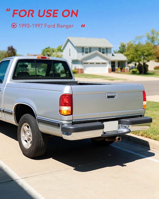 Nilight Taillight Assembly Compatible with 1993 1994 1995 1996 1997 Ford Ranger Red Clear Tail Light OE Style Rear Lamp Replacement Passenger Side