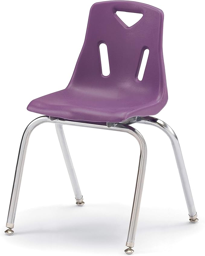 Berries Jonti-Craft 8148JC6004 Stacking Chairs with Chrome-Plated Legs, 18" Height, Purple, Pack of 6