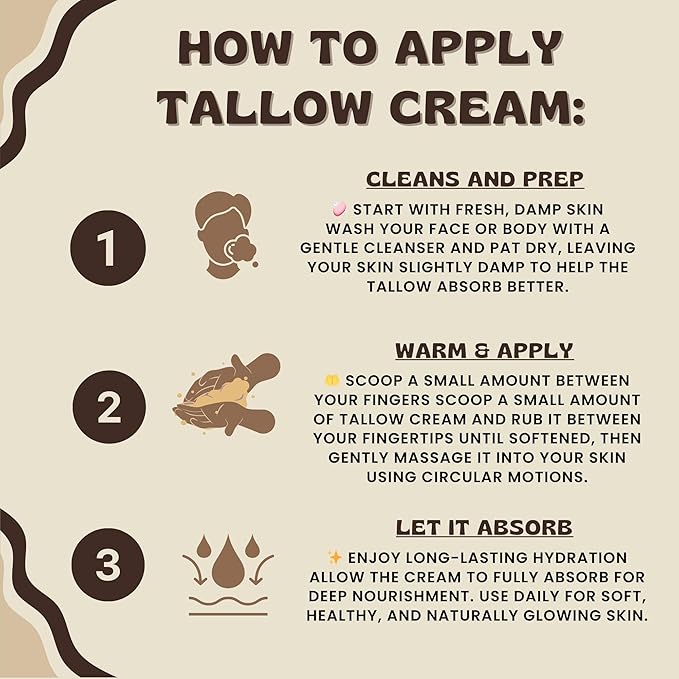Tallow And Tale Grass-Fed & Finished Organic Tallow Cream | Face & Body Moisturizer | For Sensitive, Dry & Irritated Skin (4 OZ, Udderly Pure – Unscented)
