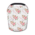Rose Flower Personalized Baby Car Seat Covers with Name, Custom Nursing Cover Breastfeeding Scarf Soft Breathable Stretchy Coverage, Infant Stroller Cover for Boys Girls