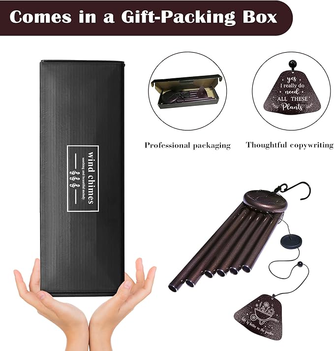 Gardening Gifts for Women, Garden Wind Chimes for Outside 32'', Plant Lover/Lady Gifts for Women, Gift for Gardeners Woman