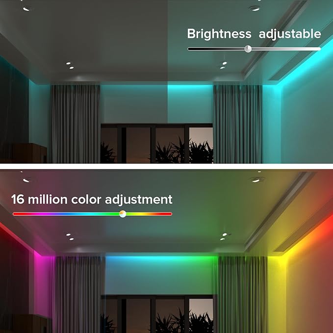 BTF-LIGHTING FCOB COB LED Strip Light, WS2814 Smart IC RGBW 4000K Color Chasing Light, UL Listed DC24V 16.4FT 784LEDs/m High Density 10mm Width for Home Party DIY Decor(No Adapter or Controller)