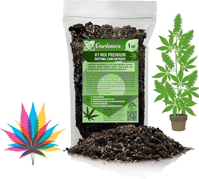 Gardenera Organic Autoflower Plants Potting Soil Mix - Perfect Balance of Nutrients, Drainage, and Aeration for Thriving Autoflower Plants- 1 Quart