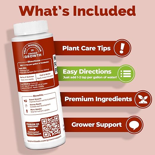 TPS NUTRIENTS Magnesium Fertilizer for Plants, Bioavailable Mg for Growth and Flowering, Liquid Plant Food 8 oz (250mL)