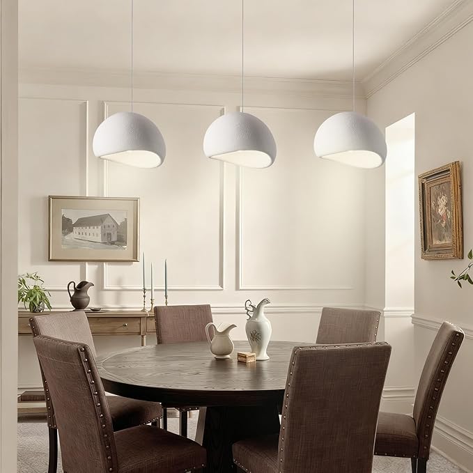 70CM White Modern Pendant Lights,Adjustable Hanging Light Fixtures,Japanese Hanging Lamp,Japandi Chandelier Light,Island Lights for Kitchen(White,70cm/27.6in)