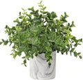 Hollyone Faux Plants Indoor Artificial Mini Potted Plants Plastic Green Plant Small Fake Plants Eucalyptus Decor in Pots for Home Table Room Bathroom Decor