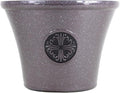 Garden Elements Round Plastic Logo Modern Planter, Light Brown, Large 14.75"