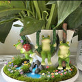 3 Pieces Outdoor Statues, Courtyard Outdoor Climbing Frog Decoration, Frog Statues, Outdoor Garden Resin Crafts, Flower Pot Landscape Frog, Miniature Landscape Pendant