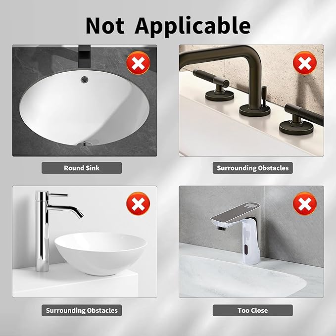 WAFT YEARN 17X5 Inch Silicone Durable Faucet Mat Kitchen Sink Splash Guard