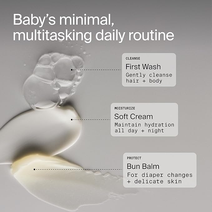 Coterie The Skin Essentials Baby Gift Set | 16.2 oz Shampoo + Body Wash, 16.2 oz Face + Body Lotion, 4.7oz Diaper + Dry Skin Balm | Fragrance Free, Safe for Sensitive Skin, Hypoallergenic, Eczema Safe