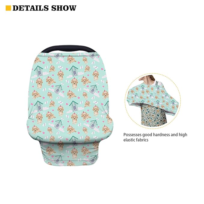 HUIACONG Turtle Infant Car Seat Cover Tie Dye Baby Carseat Cover for Boys Keep Cool Nursing Cover Stretchy Breastfeeding Cover for Sleep Travel Carseat Canopya