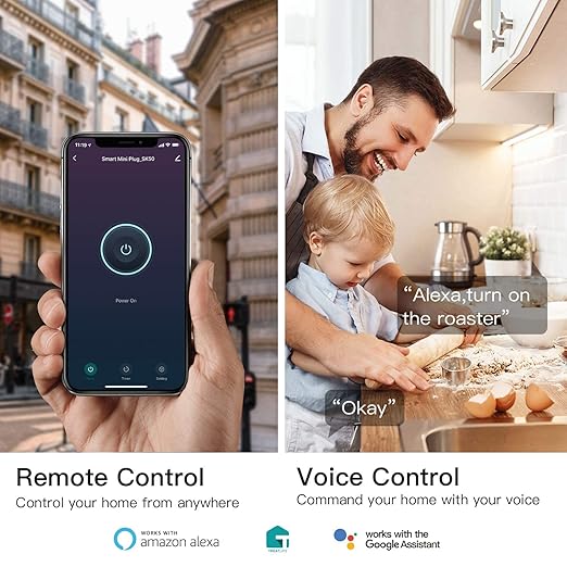 TREATLIFE Smart Plug, 2.4GHz 15 Amp WiFi Smart Outlet with Child Lock and Vacation Mode, Reliable WiFi Connection, Compatible with Alexa and Google Assistant, No Hub Required, Remote Control,1 Pack