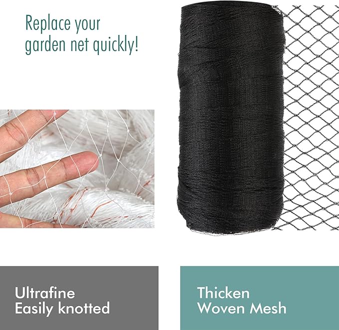 Bird Netting for Garden, Fetanten 13 x 40 FT Netting for Garden Protection Vegetables Fruit Trees Blueberry from Birds Deer Poultry, Heavy Duty Woven Mesh Net Animal Fencing with Ties and Staples
