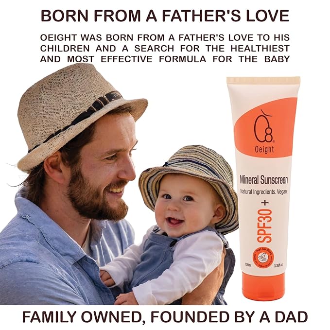 Oeight Mineral Sunscreen for Babies and Children, Baby Sunscreen Lotion Family Sun Protection with Mineral Shield Kids Dermatologist Recommended SPF for Natural UV Protection, Made in Israel