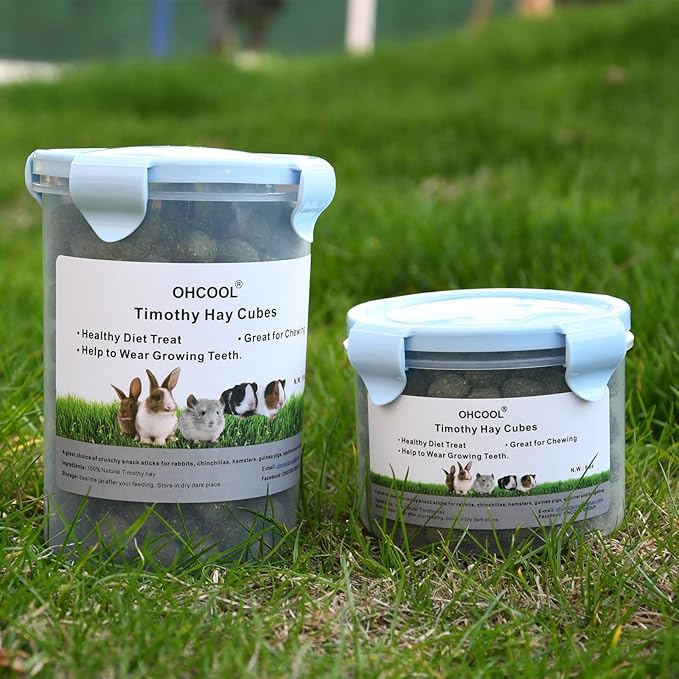 Timothy Hay Cubes 10 oz with Small Size - Timothy Grass Pellets for Tortoises Rabbits Guinea Pig Chinchilla