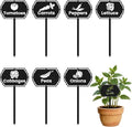 CUTHOLLOW 8PCS Metal Plant Markers Stakes Vegetable for Outdoor Indoor, 3.5"x7" Waterproof Cute Garden Plant Labels Signs Tags for Farmhouse Greenhouse Decor - Funny Gardening Gifts
